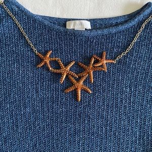 J. Jill linen viscose blend open airy knit pullover shades of blue